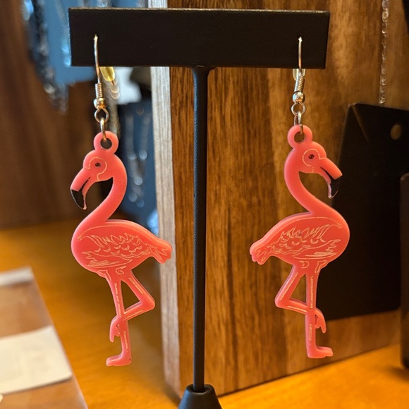 Playful Flamingo Dangle Earrings - Picture 1 of 4
